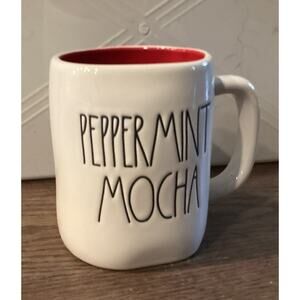 Rae Dunn Peppermint Mocha White Red Coffee Tea Mug Artisan Collection By Magenta